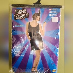 Black Flapper Halloween Costume‎ Womens XS/SM Fits 2-6